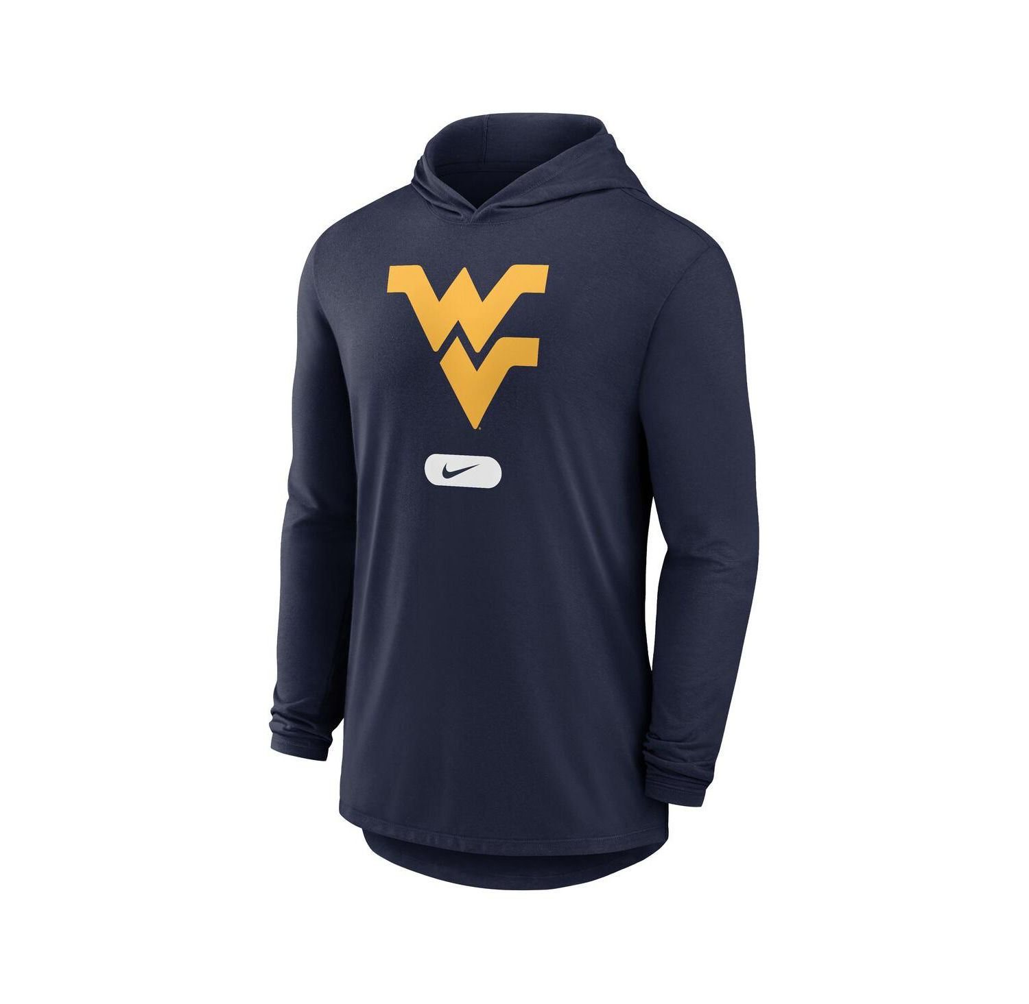 Men's Navy West Virginia Mountaineers Lightweight Performance Long Sleeve Hoodie T-Shirt