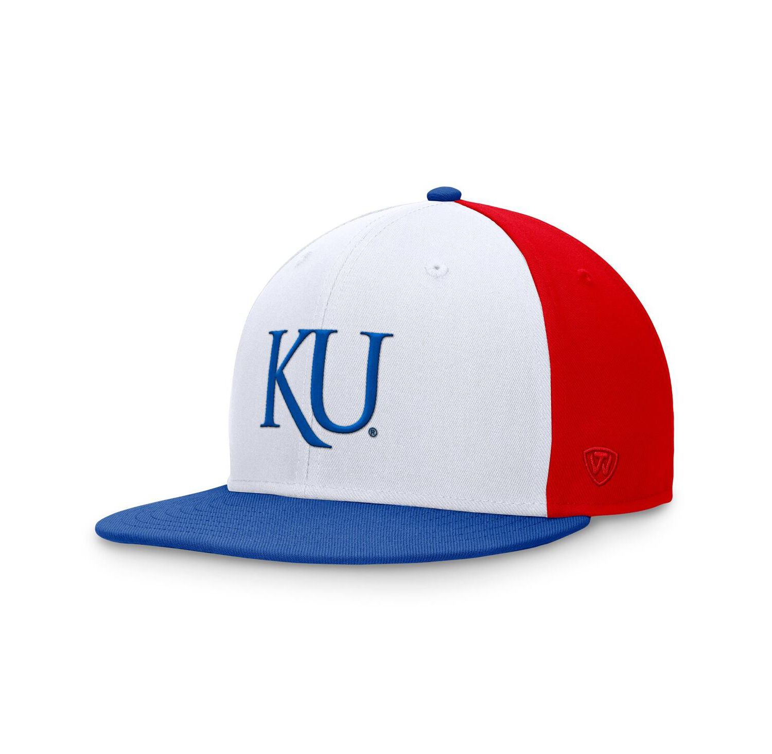 Men's White/Royal Kansas Jayhawks Tri-Tone Heritage Collector Fitted Hat