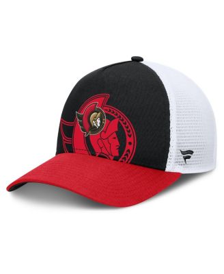 Fanatics - Men's Black/Red Ottawa Senators Authentic Pro A-Frame Rink Adjustable Hat
