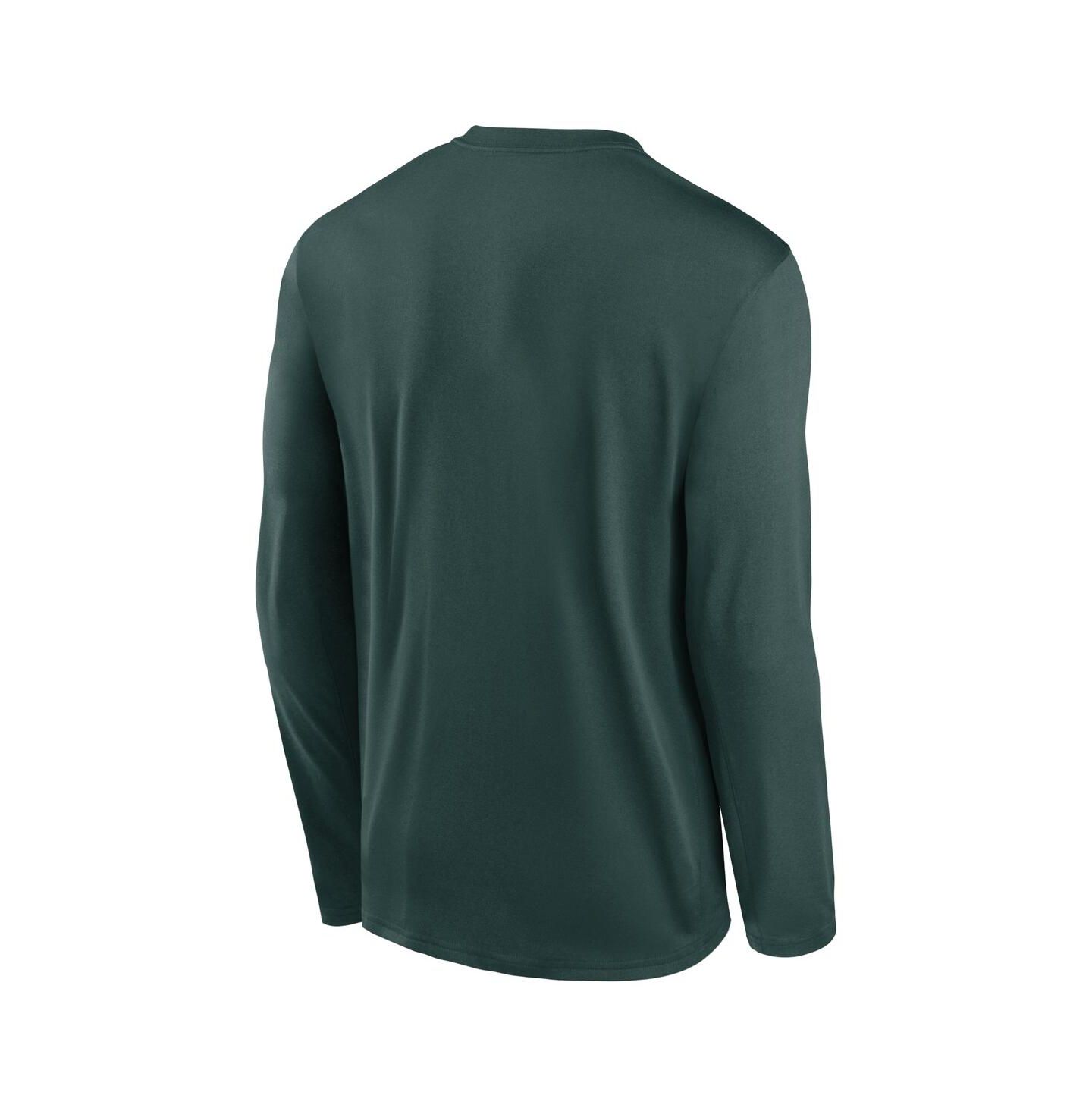 Мужская футболка Nike Green Michigan State Spartans Primetime Center Lockup Two-Hit Legend Long Sleeve — фото 2