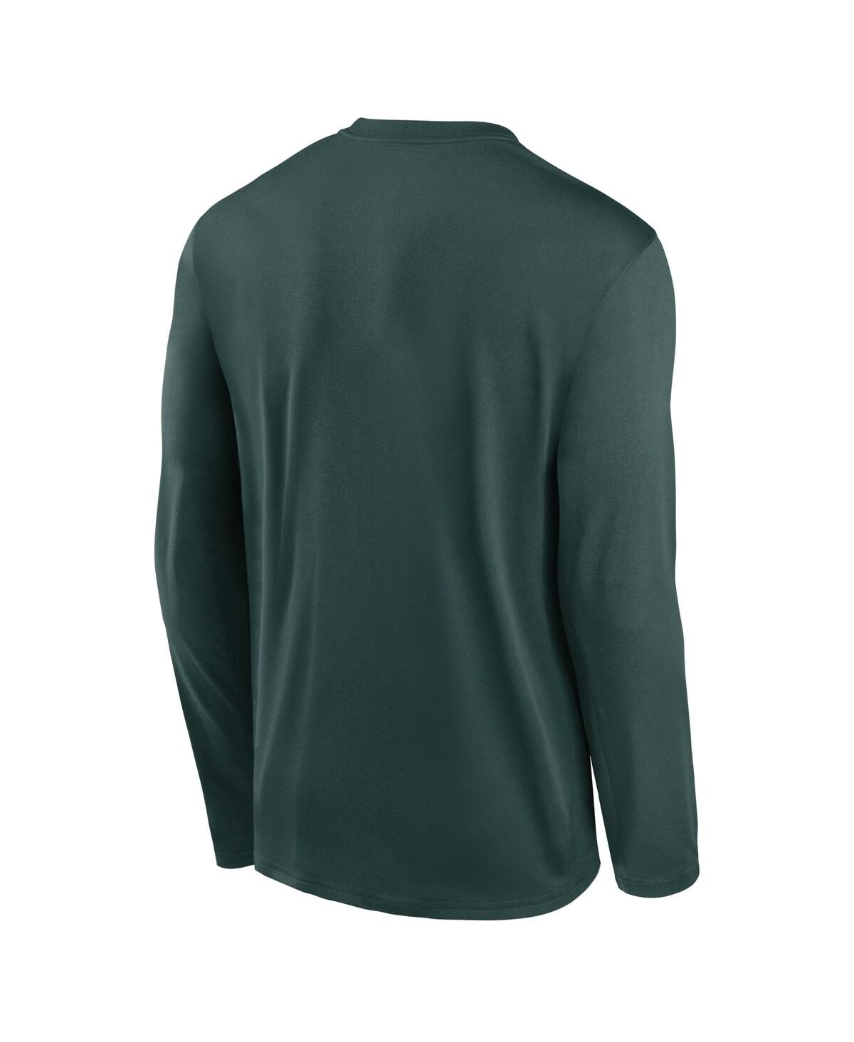 Nike Men's Green Michigan State Spartans Primetime Center Lockup Two-hit Legend Long Sleeve T-shirt In Green