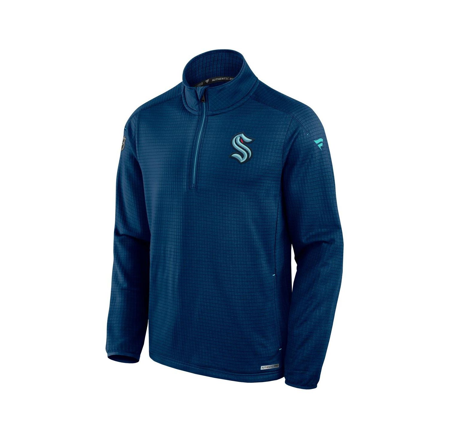 Men's Navy Seattle Kraken Authentic Pro Rink Quarter-Zip Jacket