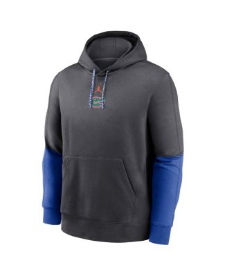 Men's Anthracite/Royal Florida Gators 2024 Sideline Club Pullover Hoodie