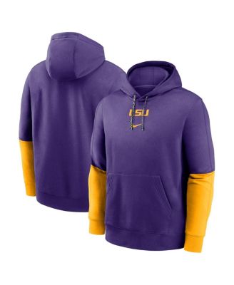 Nike - Men's Purple/Gold LSU Tigers 2024 Sideline Club Pullover Hoodie