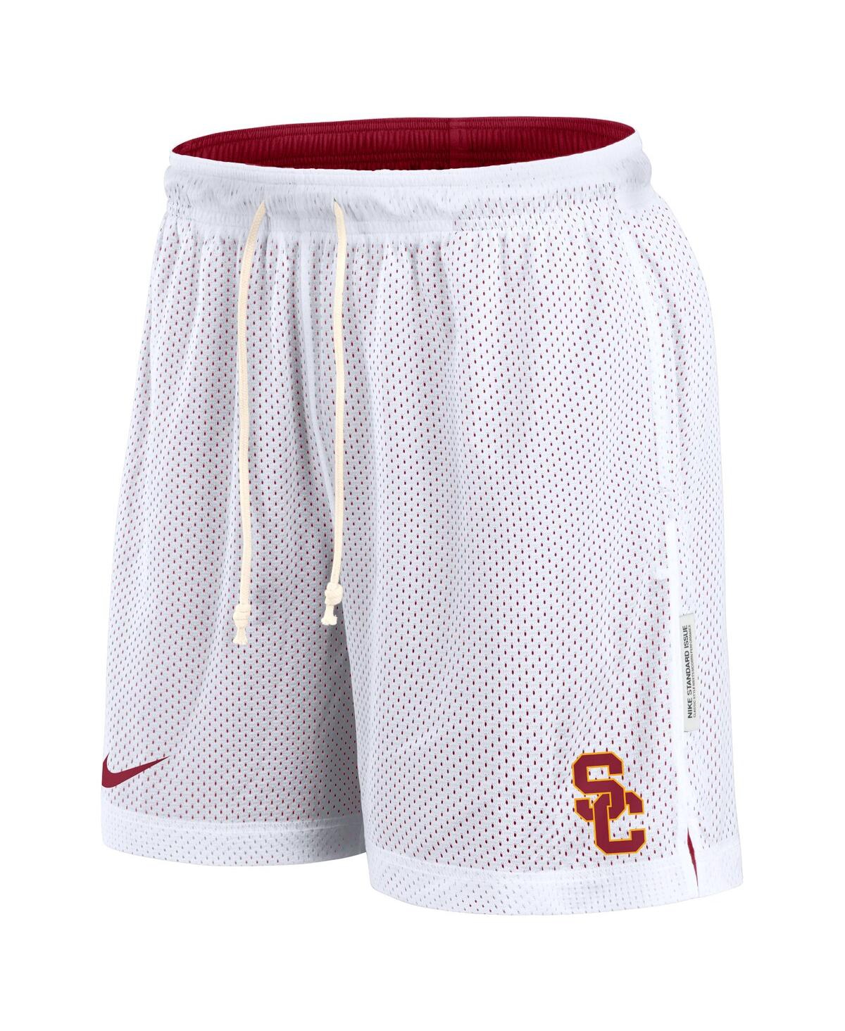 Nike Men's White/cardinal Usc Trojans Primetime Reversible Performance Shorts In White,cardinal
