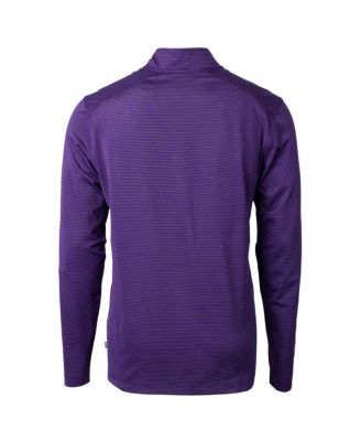 Men's Purple/Black Minnesota Vikings Virtue Pique Micro Stripe Quarter-Zip Pullover Top