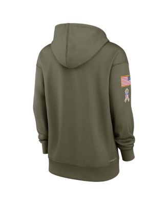 Women's Olive Houston Texans Salute To Service Performance Pullover Hoodie