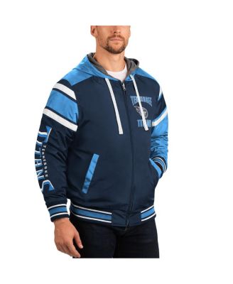 Men's Gray/Navy Tennessee Titans Extreme Full Back Reversible Hoodie Full-Zip Jacket