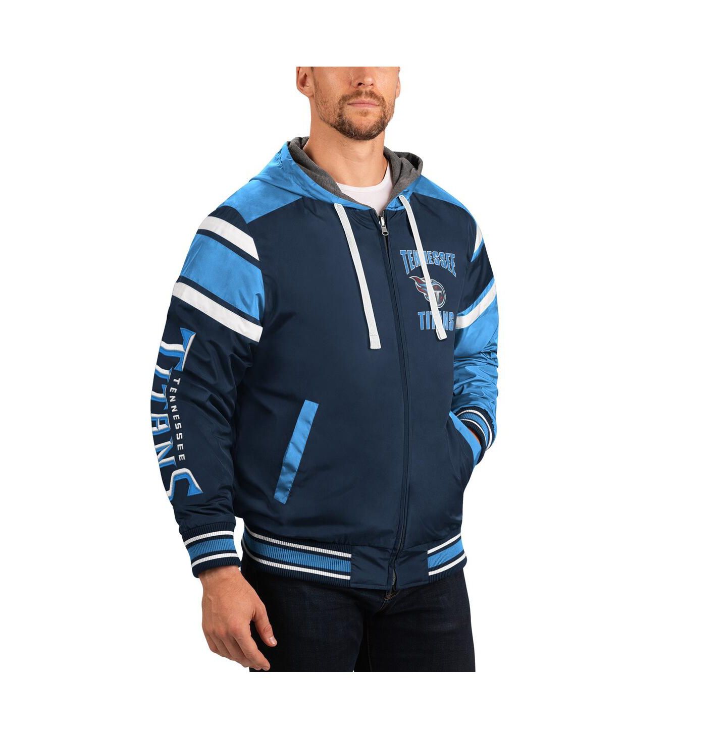 Мужская куртка G-III Sports by Carl Banks Gray/Navy Tennessee Titans Extreme Full Back Reversible Full-Zip — фото 2