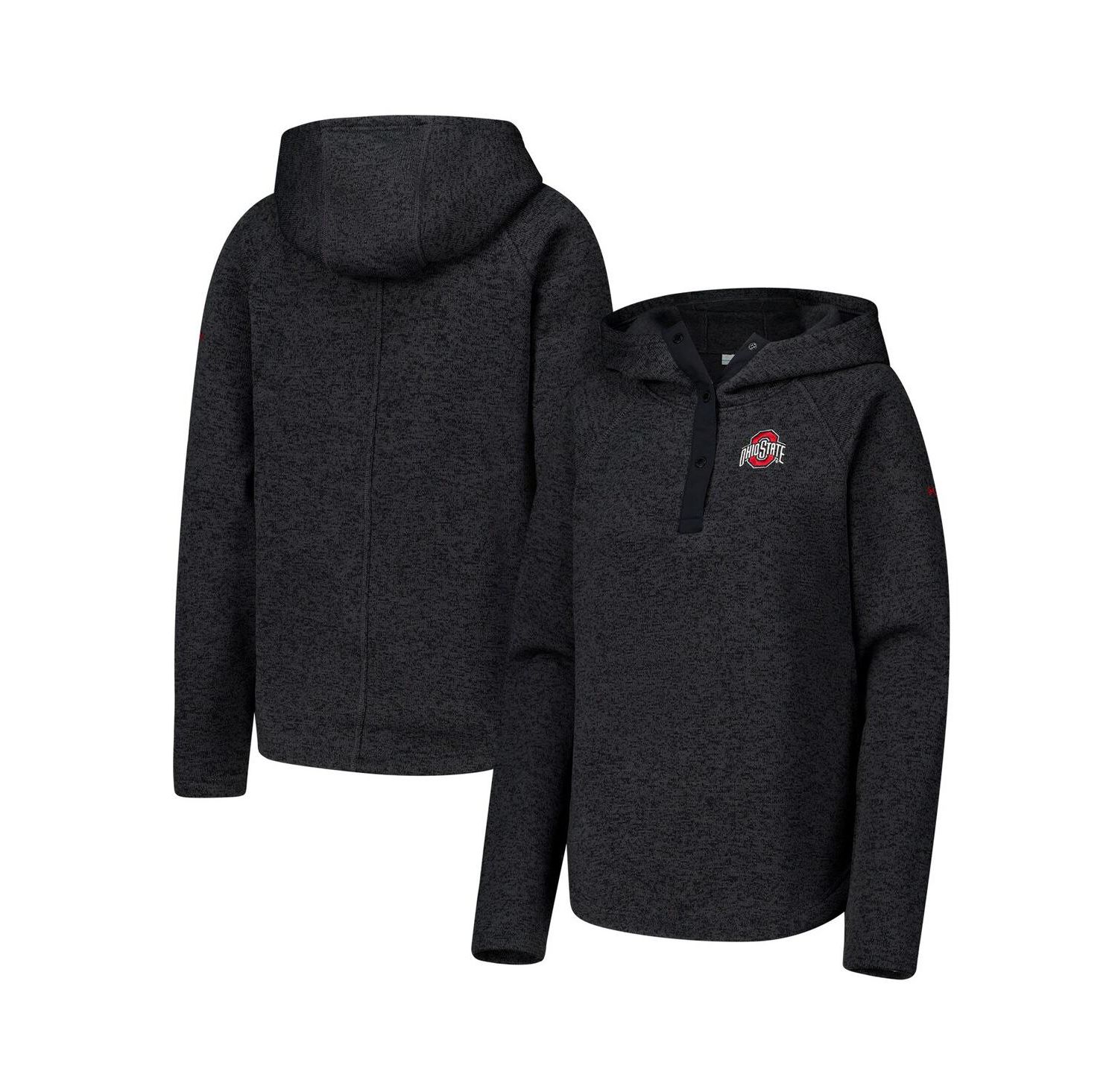 Women's Black Ohio State Buckeyes Sweater Weather Raglan Pullover Hoodie