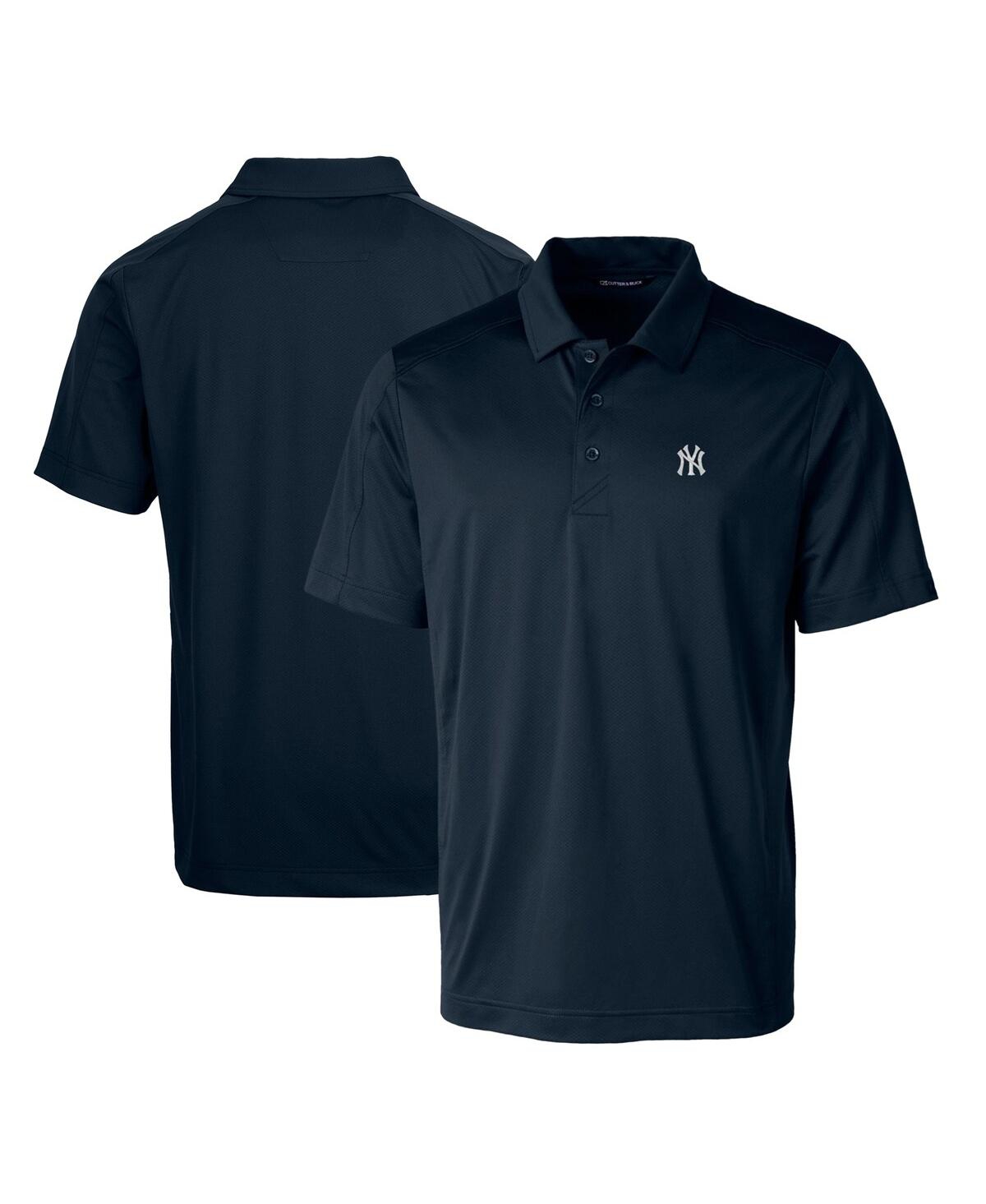 Cutter & Buck Men's Navy New York Yankees Prospect Textured Stretch Polo In Navy