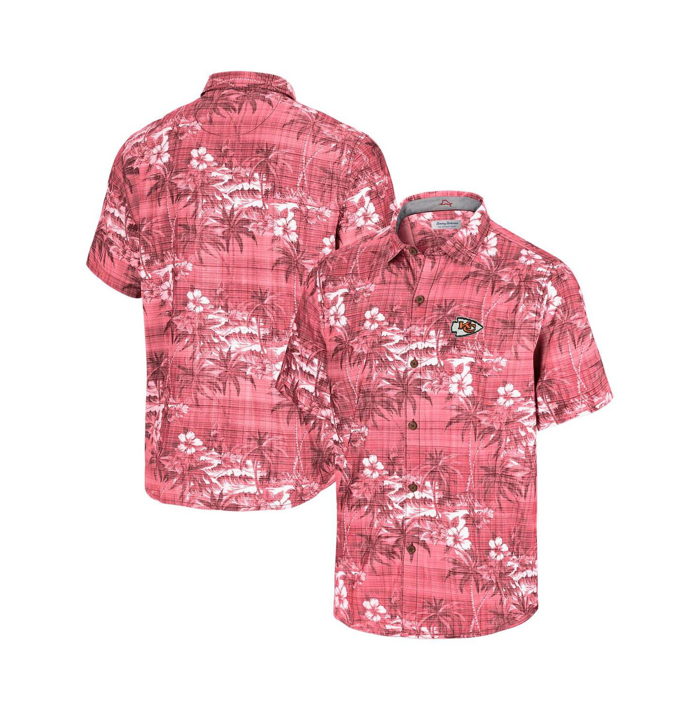 Мужская рубашка Tommy Bahama Red Kansas City Chiefs Coconut Point Isla Palmetta Camp Button-Up — фото 1
