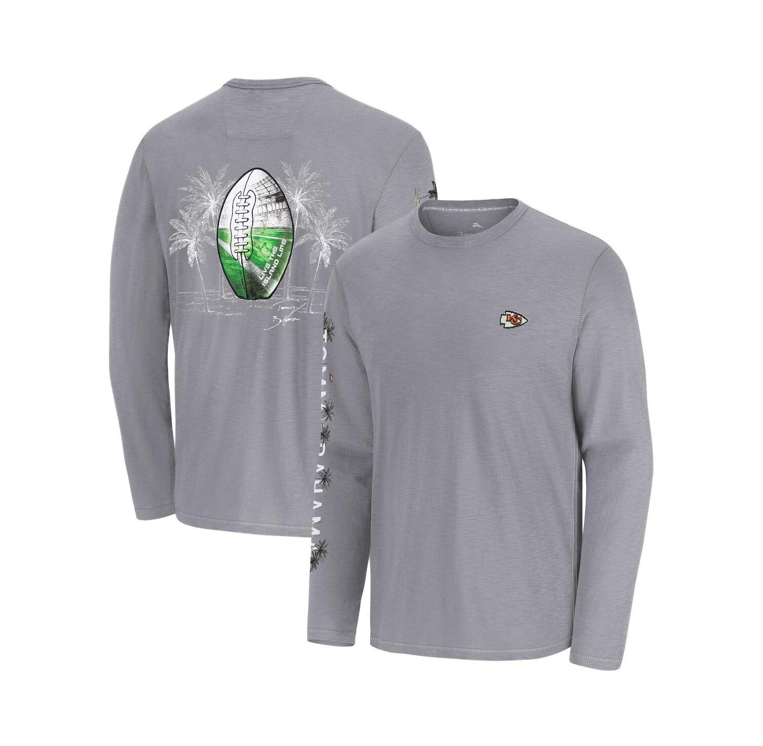 Men's Gray Kansas City Chiefs Oasis End Zone Lux Long Sleeve T-Shirt