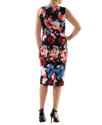 Women's Floral-Print Twist-Front Sheath Dress