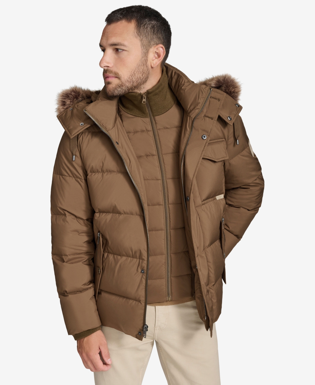 Men's Forster Hooded Quitled Puffer Jacket - Black