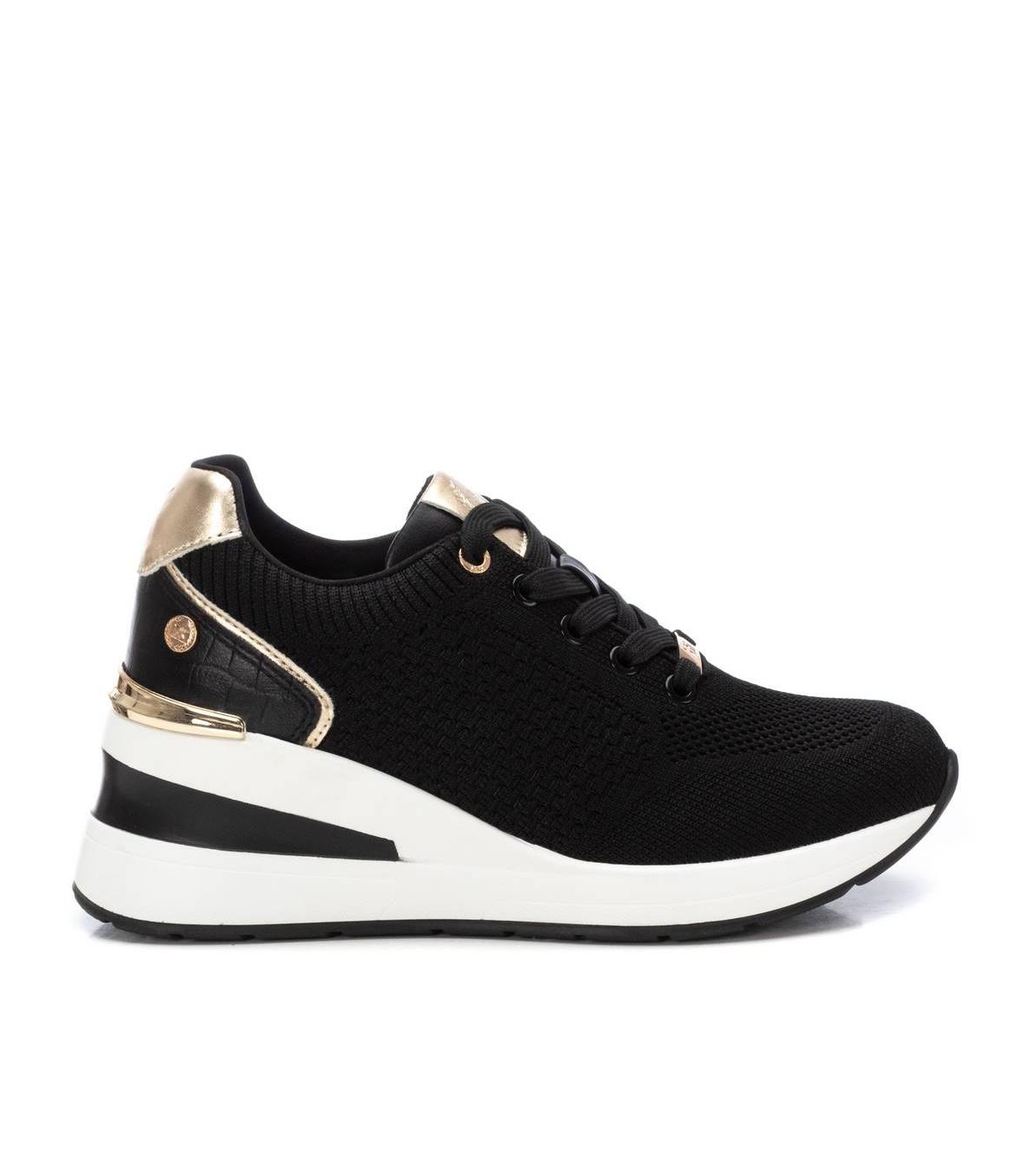 Women's Wedge Lace-Up Sneakers By Xti - Black