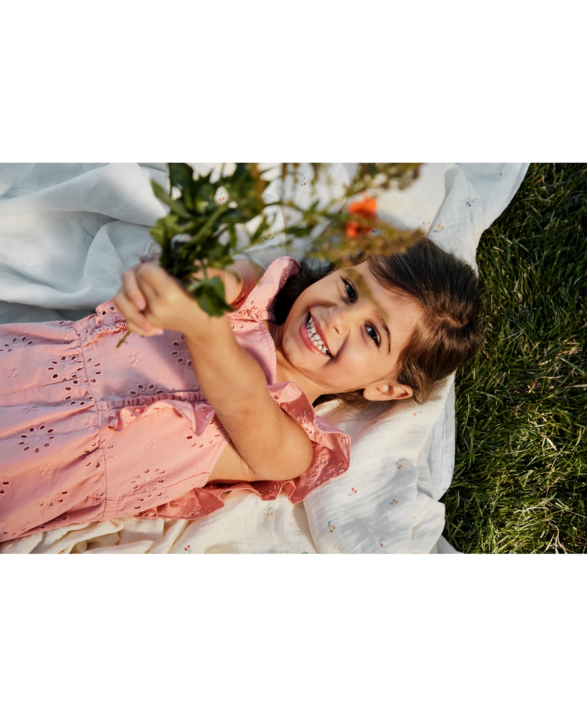 Carter's Toddler Girls Cotton Eyelet Flutter Jumpsuit In Pink