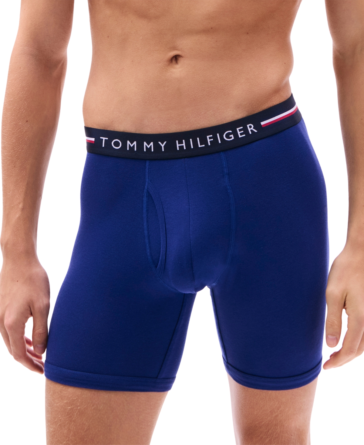 Tommy Hilfiger Men's 3-pack All Day Comfort Boxer Briefs In Primary Green,blue Ink,desert Sky