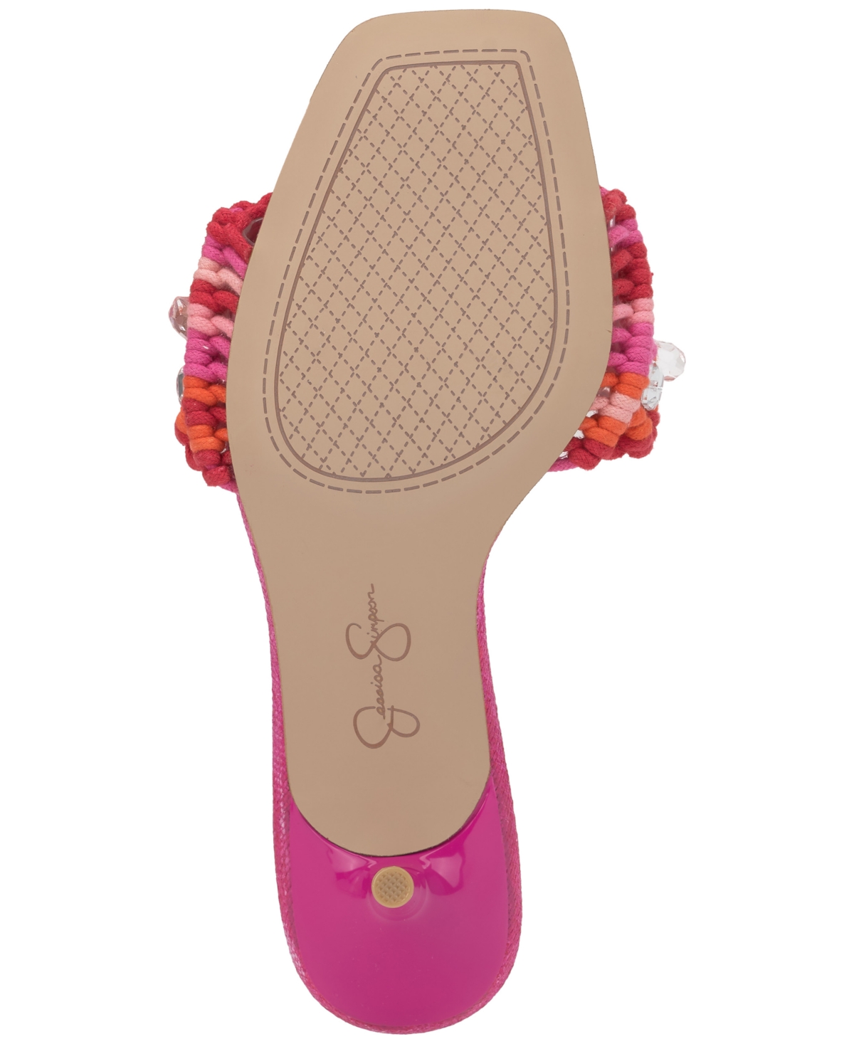 Jessica Simpson Cameleah 2 Beaded Sandal In Bright Orchid Knit Rope