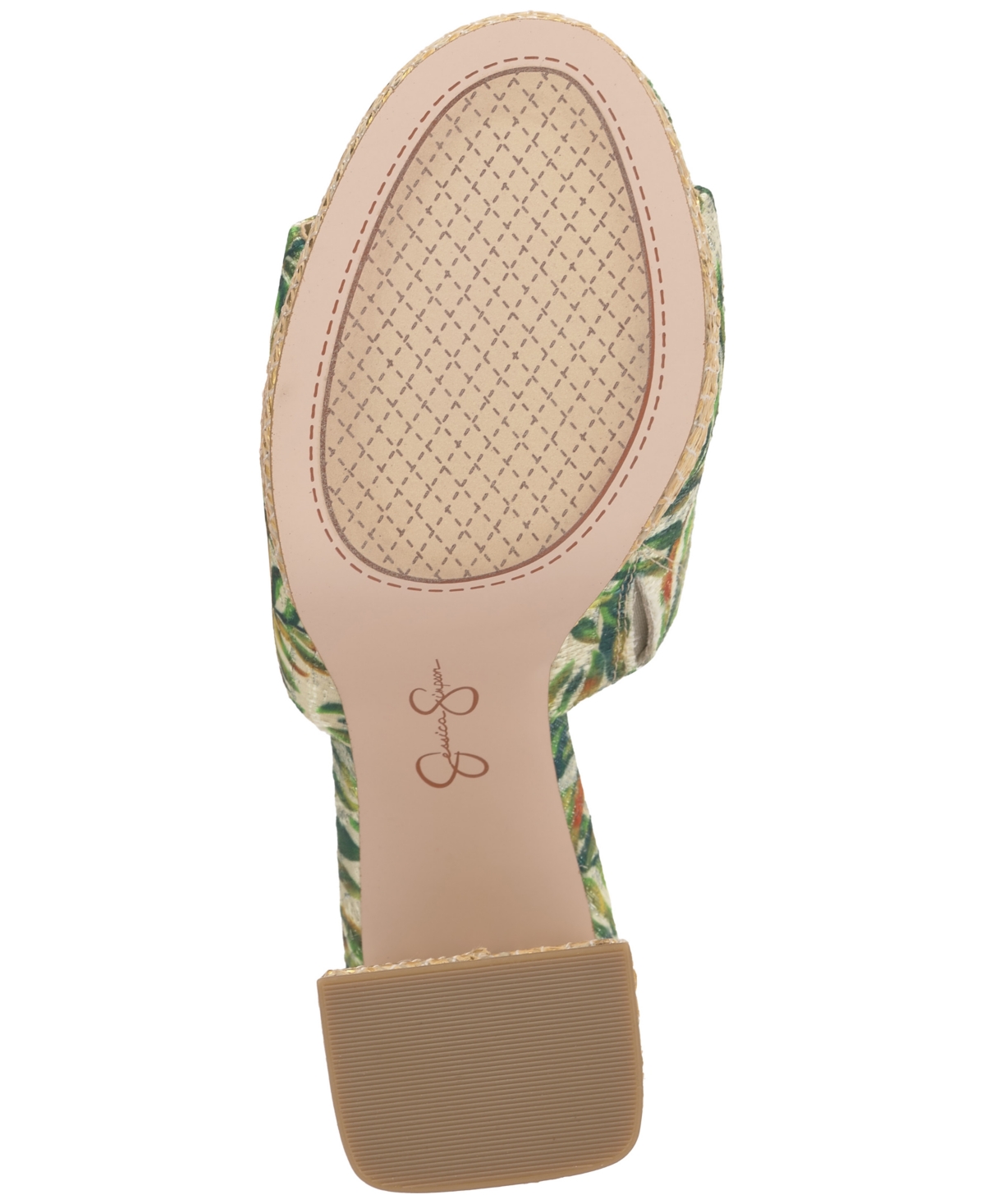 Jessica Simpson Women's Kameena Block-heel Slip-on Sandals In Green Multi