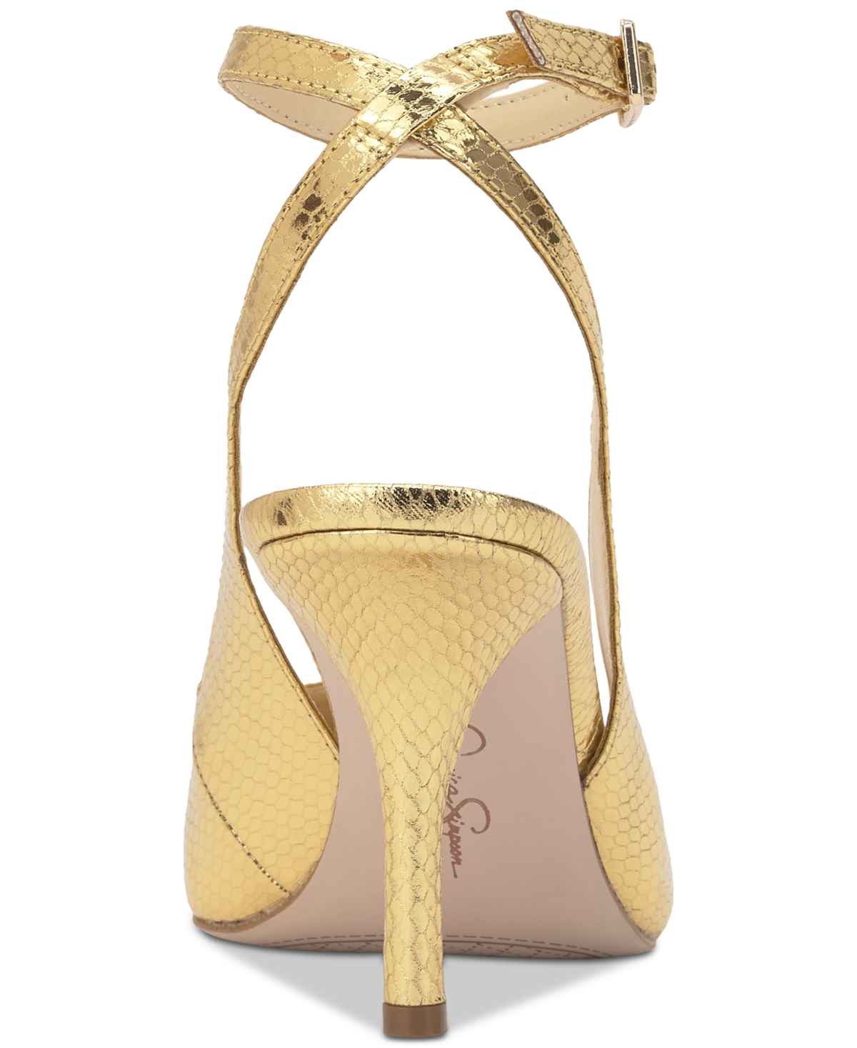 Jessica Simpson Women's Miriale Slingback Ankle-strap Pumps In Gold Snake