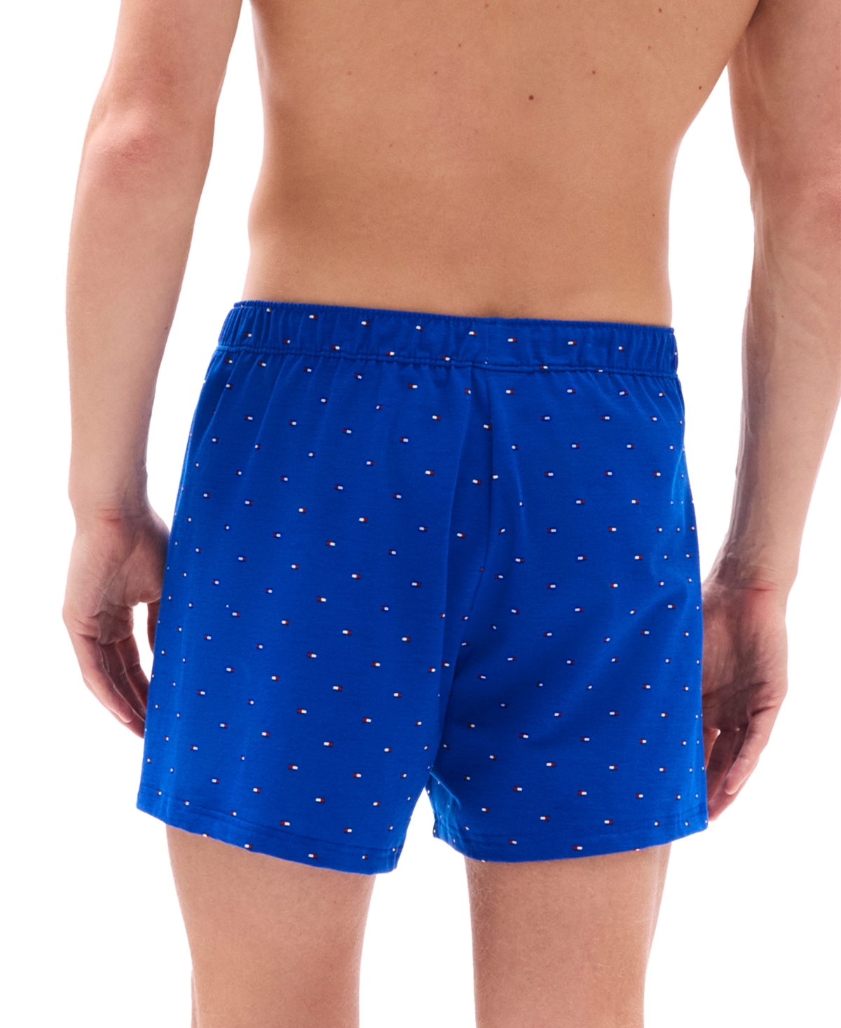 Tommy Hilfiger Men's 3-pack All Day Comfort Knit Boxers In Primary Red,royalty Micro Flag,desert