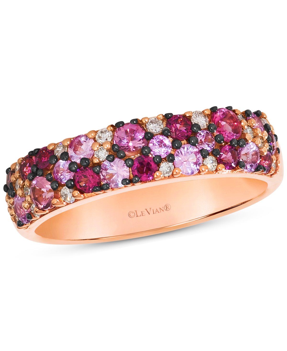 Le Vian Multi-gemstone (1 Ct. T.w.) & Nude Diamond (1/10 Ct. T.w.) Cluster Ring In 14k Rose Gold In Rose Gold