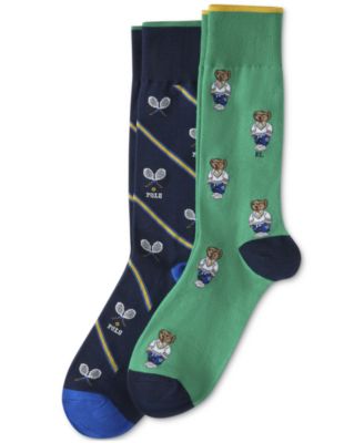 Polo Ralph Lauren - Men's 2-Pk. Athletic Club Mini Bear Slack Socks