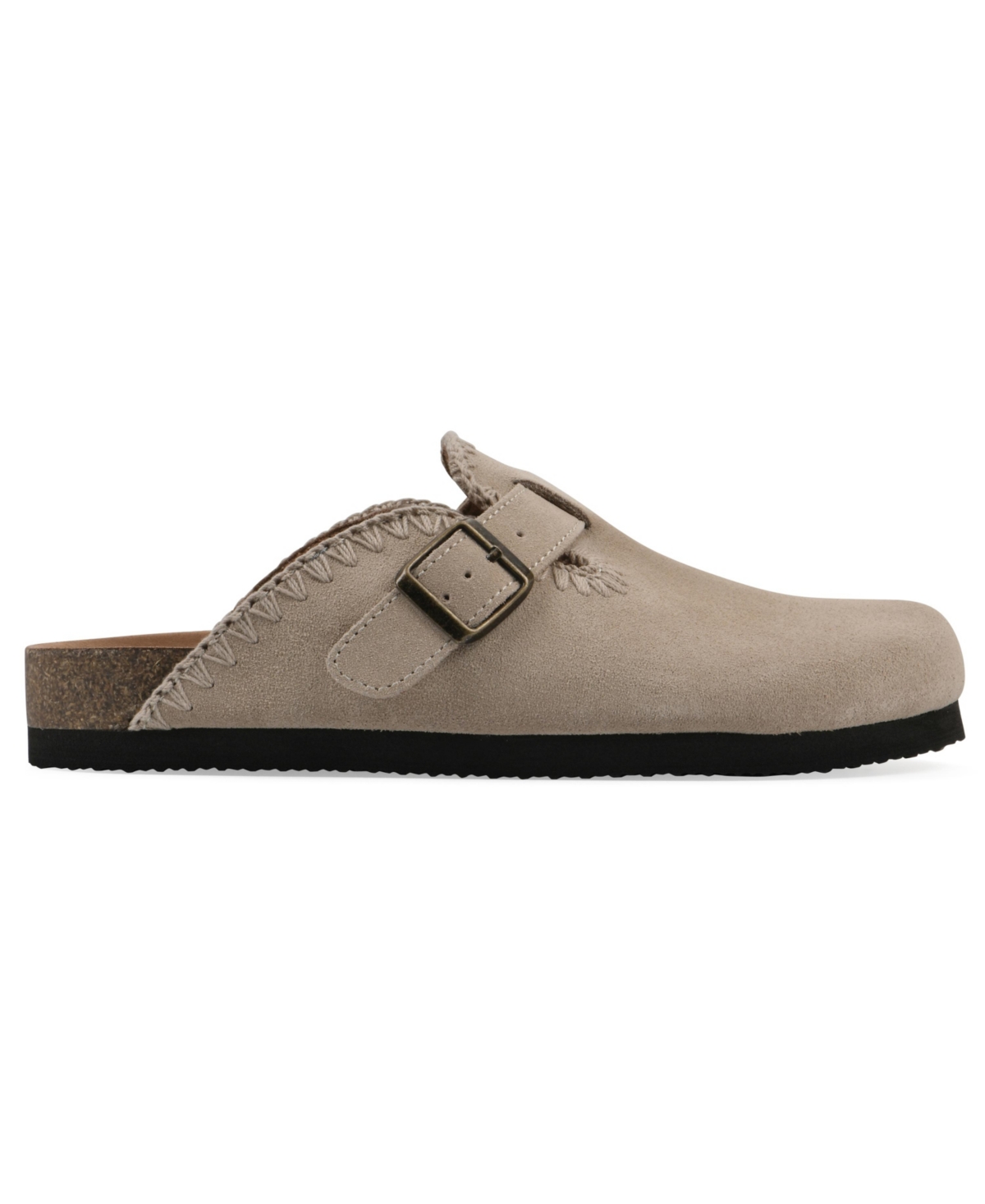 White Mountain Women's Bendees Round Toe Mules In Sandal Wood Suede