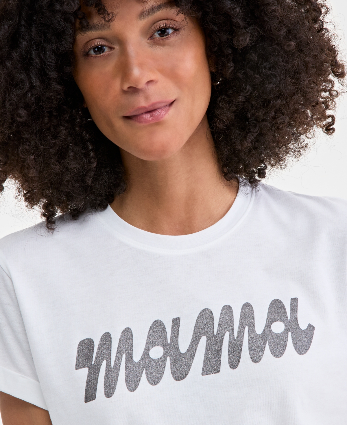 On 34th Women's Mama Graphic Relaxed-fit T-shirt, Exclusively At Macy's In Washed White