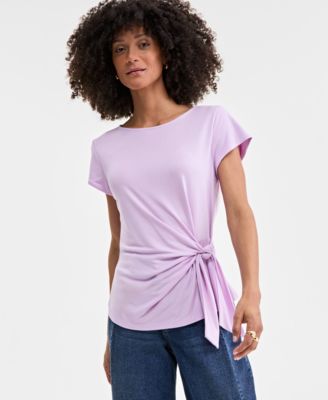 On 34th - Women's Side-Tie Short-Sleeve Top