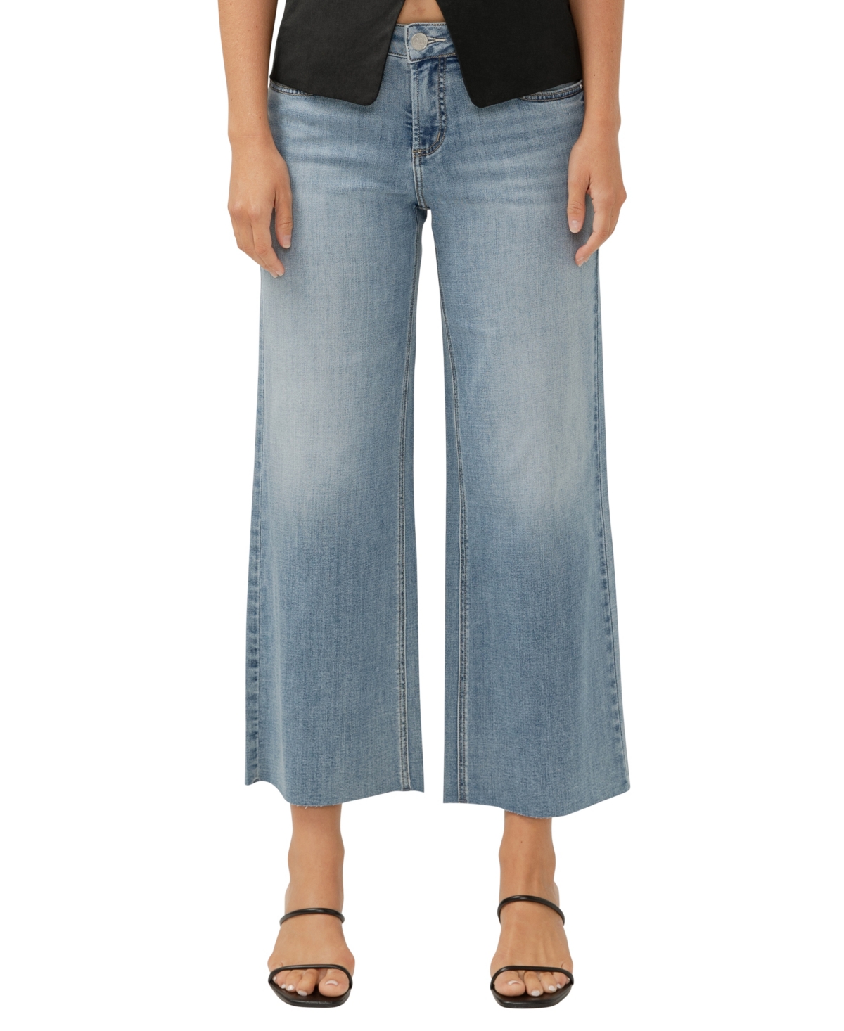 Shop Silver Jeans Co. Women's Suki Mid Rise Curvy Fit Wide Leg Jeans In Indigo