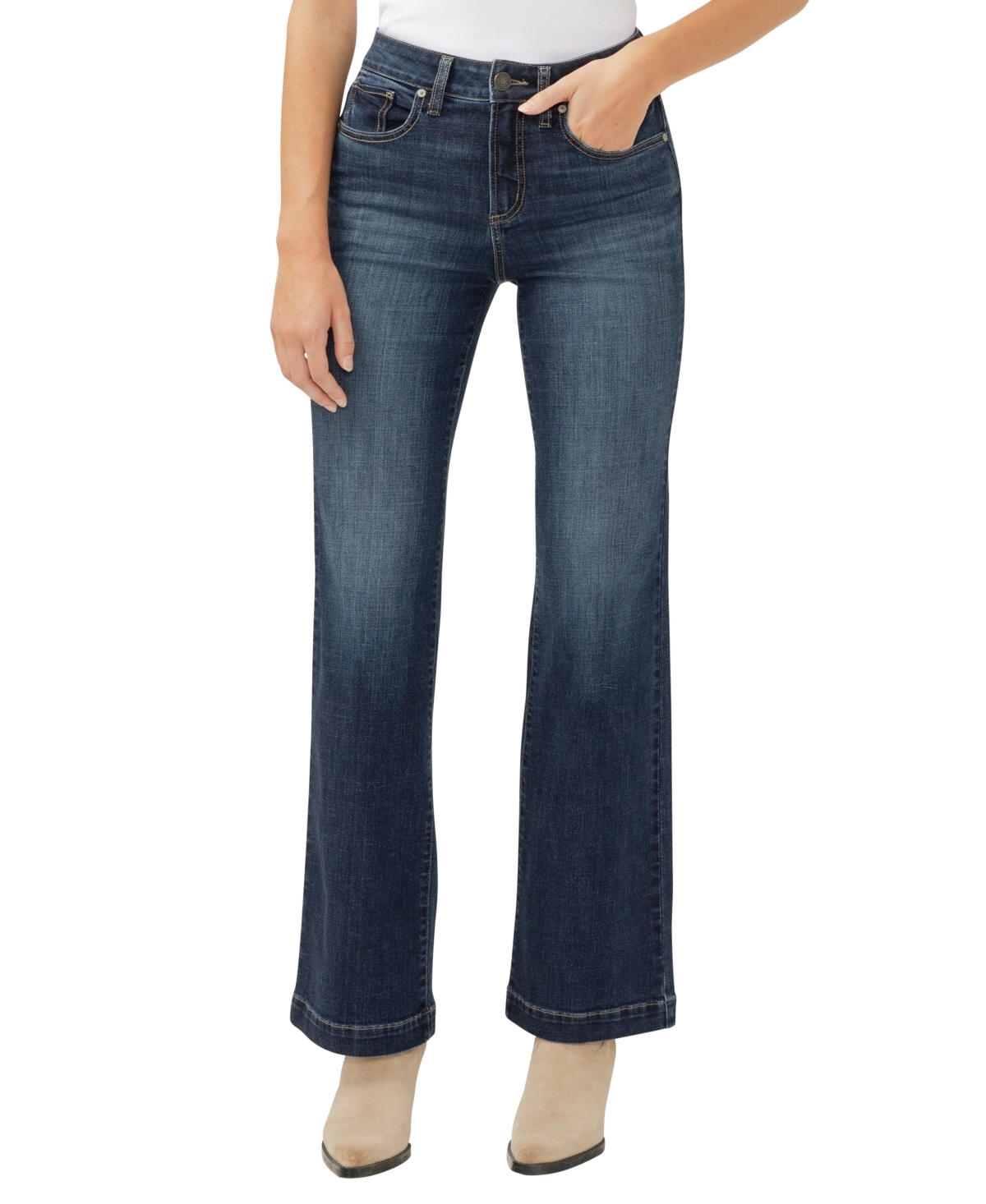 Shop Silver Jeans Co. Women's Avery High Rise Curvy Fit Trouser Jeans In Indigo