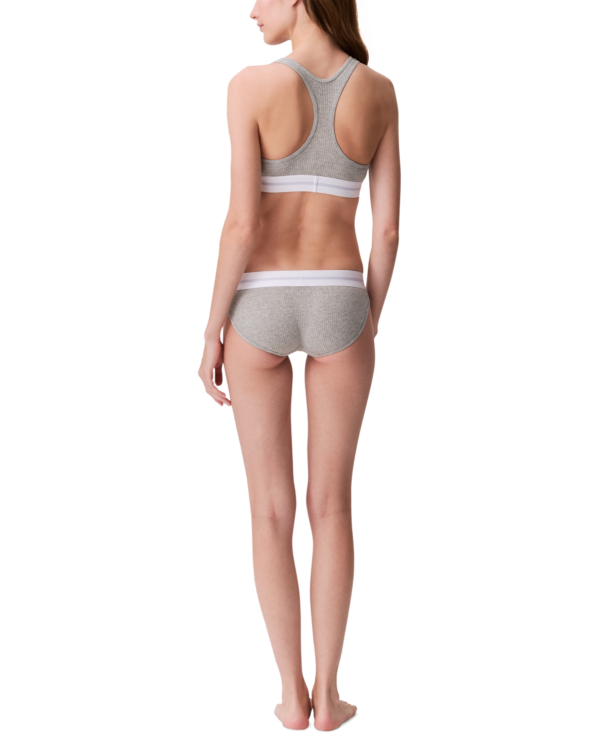 Calvin Klein Women's Ribbed Boyshort Underwear Qf8024 In Grey Heather
