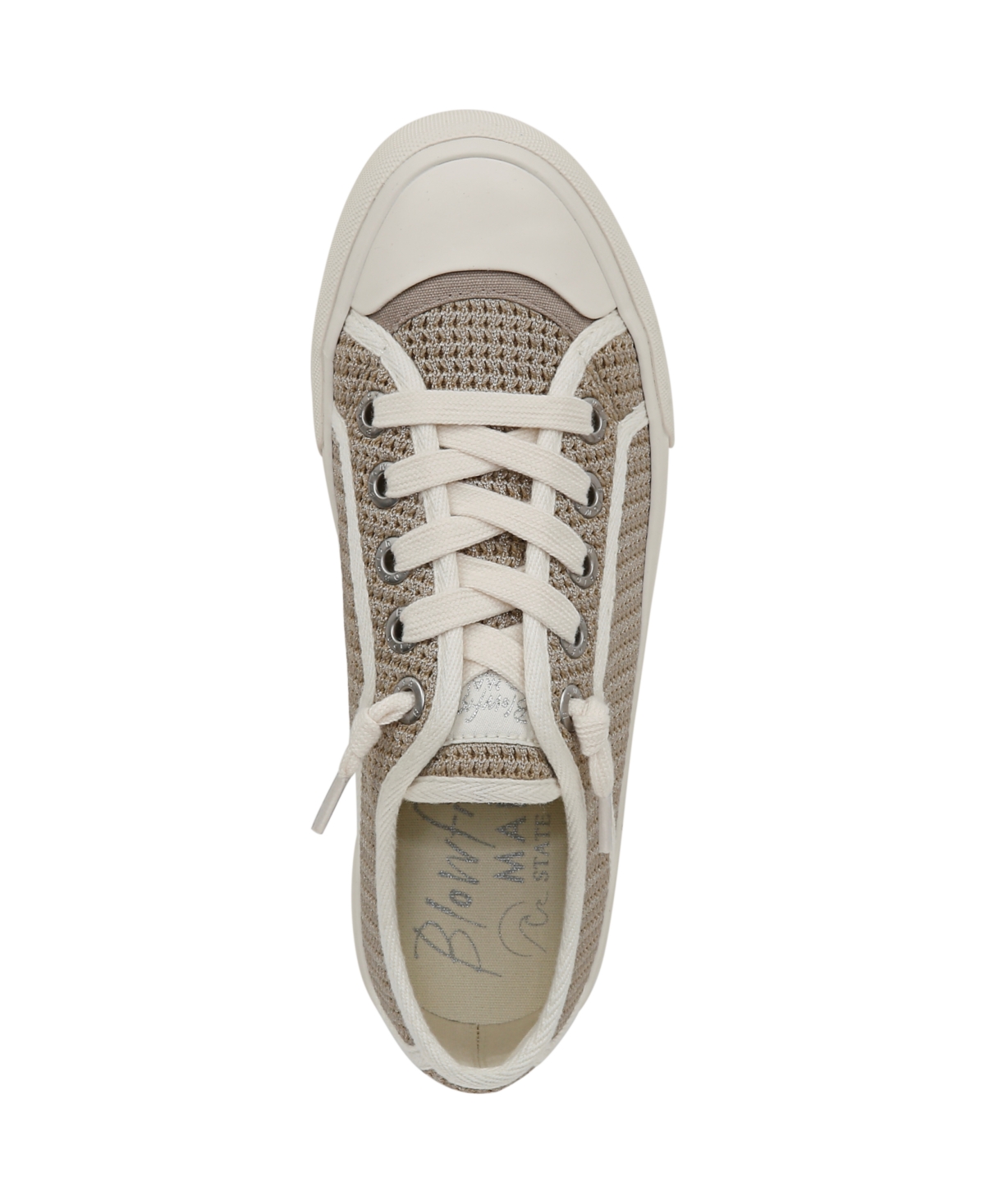 Blowfish Malibu Women's Mystical Lace Up Platform Sneakers In Taupe,silver Metallic Weave