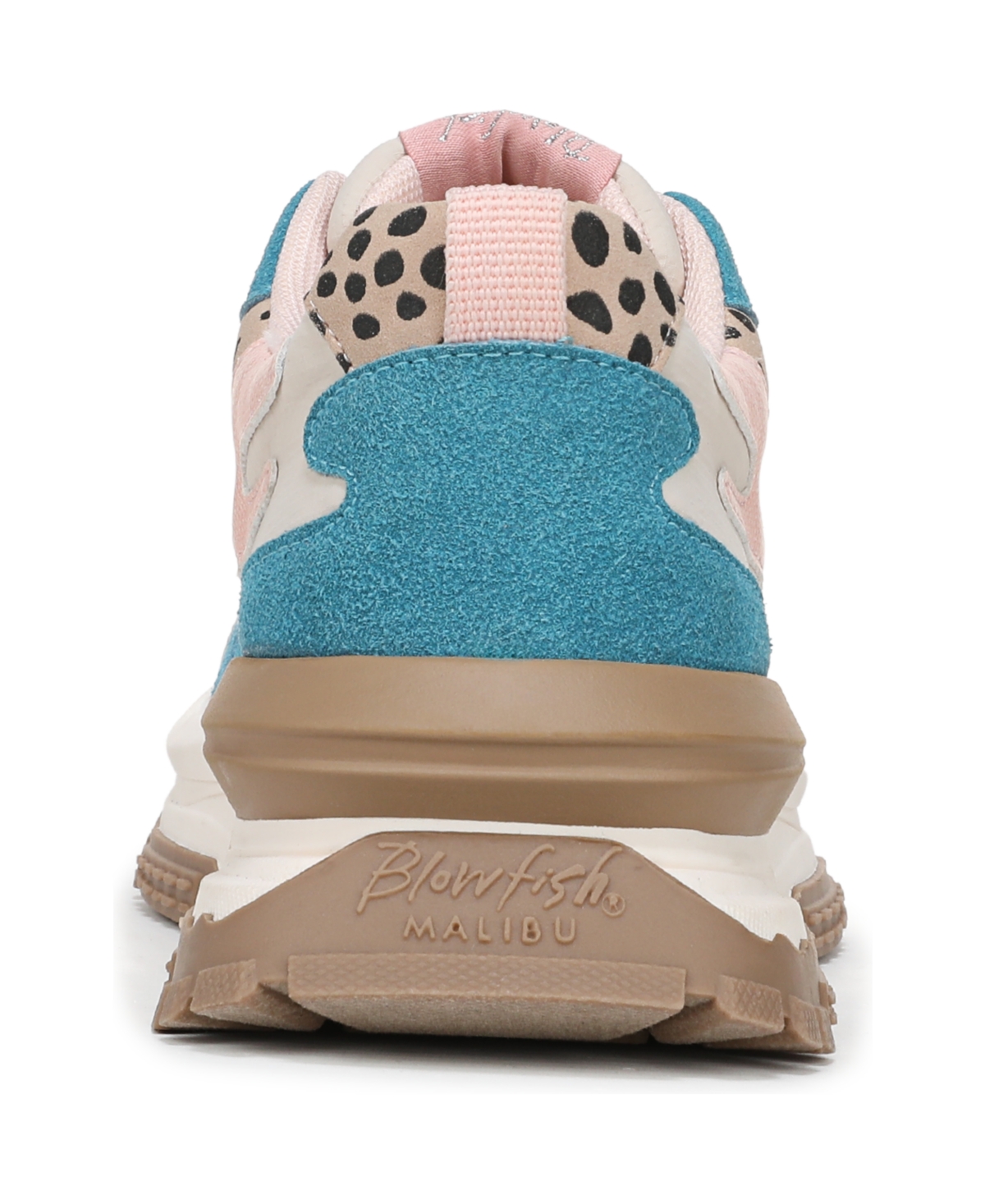Blowfish Malibu Womens Pink Blue Retro Lace-up Sneakers -leo In Pink,blue Multi Microsuede,faux Leather-