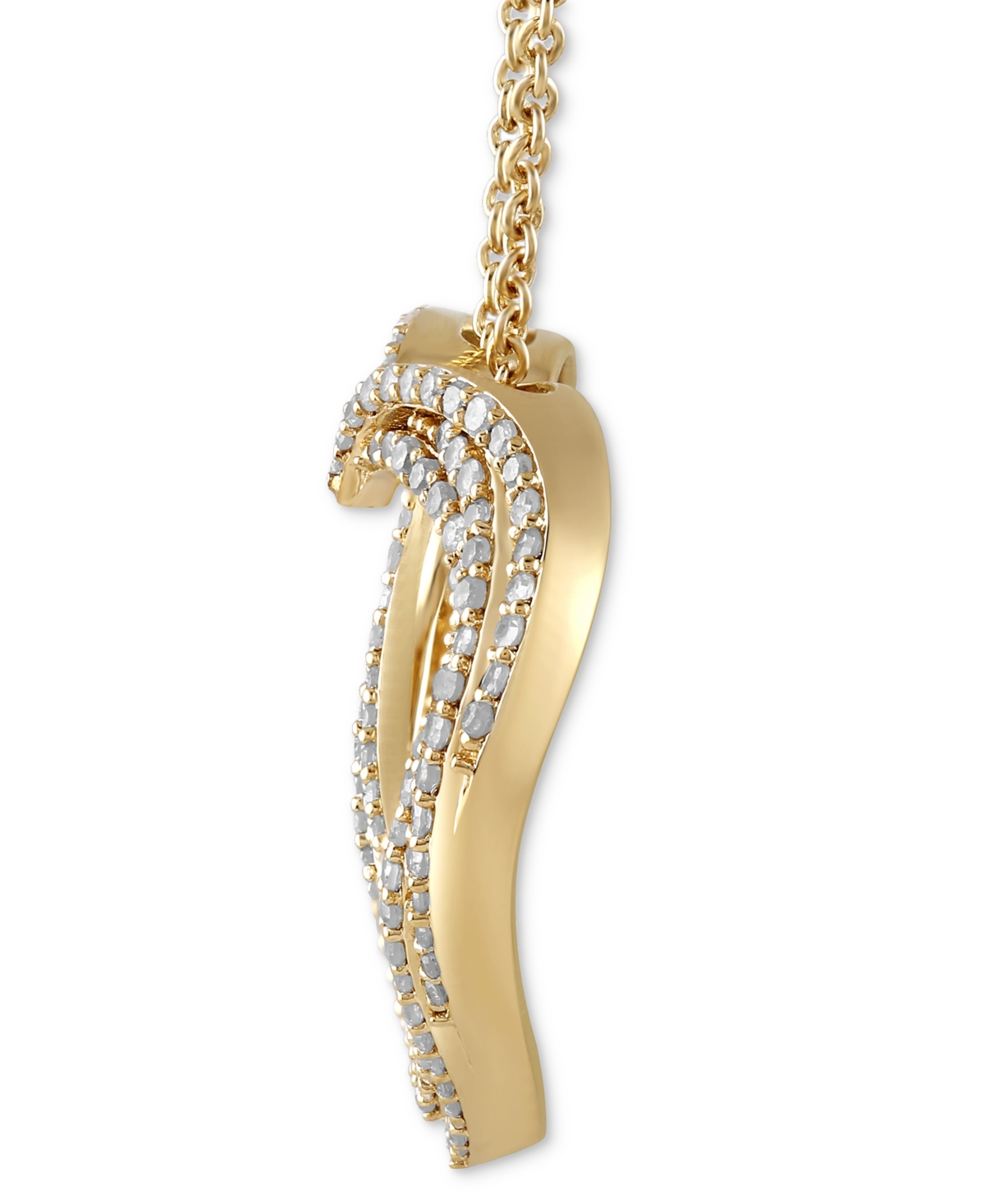 Macy's Diamond Multiple Heart Pendant Necklace (1/2 Ct. T.w.) In Sterling Silver Or 14k Gold-plated Sterlin In Gold-plated Sterling Silver