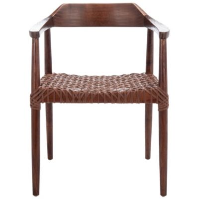 Munro Leather Woven Accent Chair