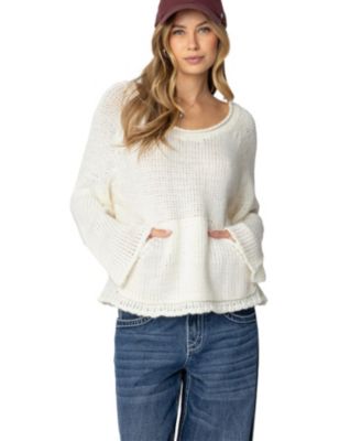 Womens Kangaroo Pocket Oversized Knit Top