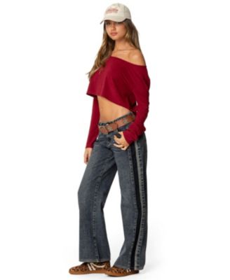 Women's Cropped Off Shoulder Top