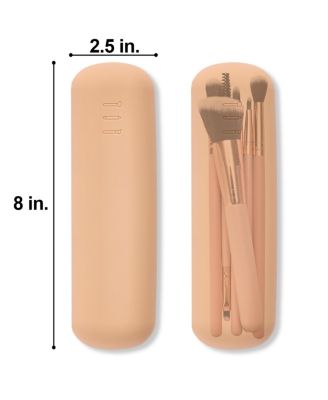 2 Pack Travel Cosmetic Makeup Brush Holder - Portable & Waterproof Silicone Organizer