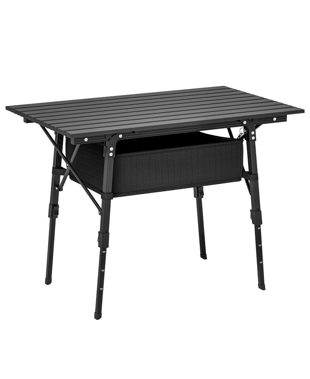 3ft Camping Table, Adjustable Height Small Folding Table, - Brown