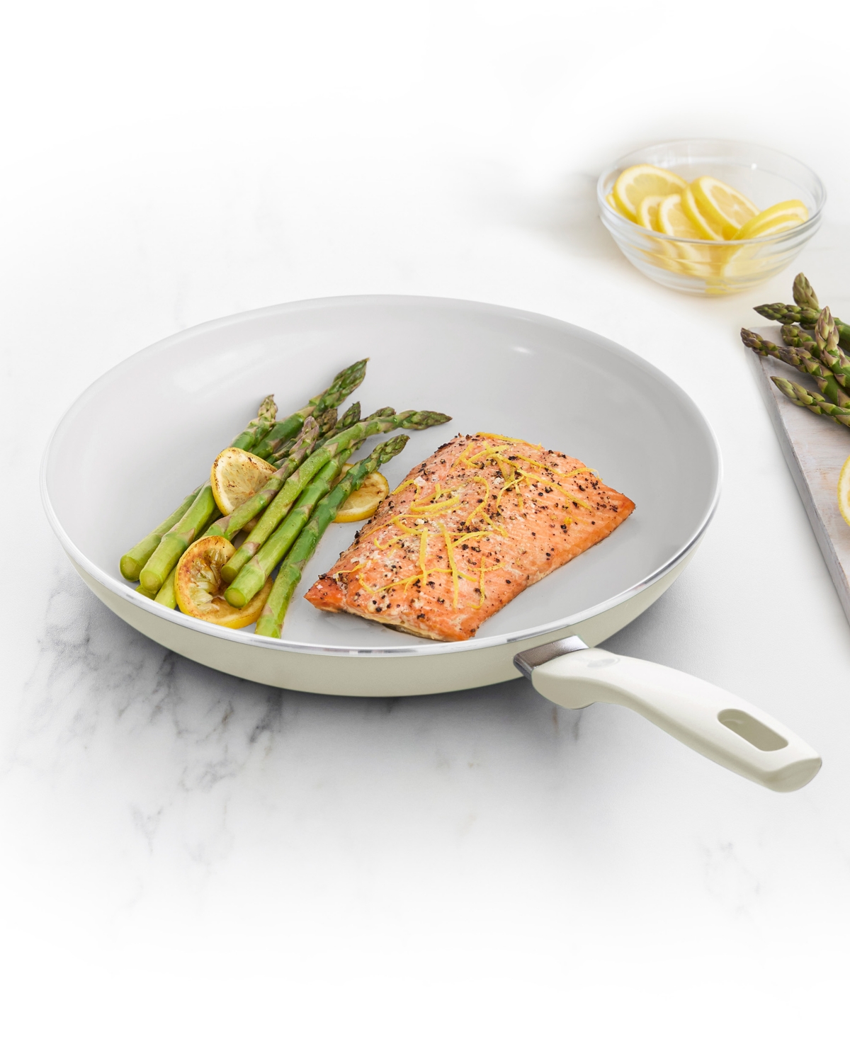 Greenpan Dover Ceramic Nonstick 12" Frypan In Cream