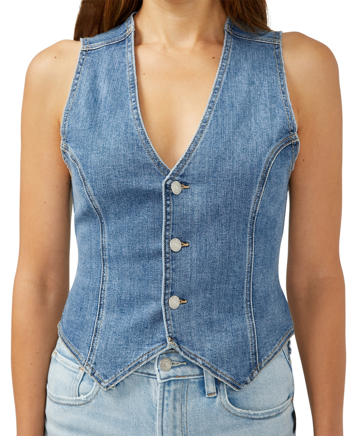 Shop Silver Jeans Co. Women's Denim Vest In Indigo