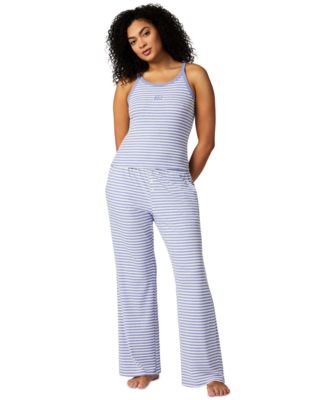 Women's Striped Halter-Neck Sleeveless Pajama Top