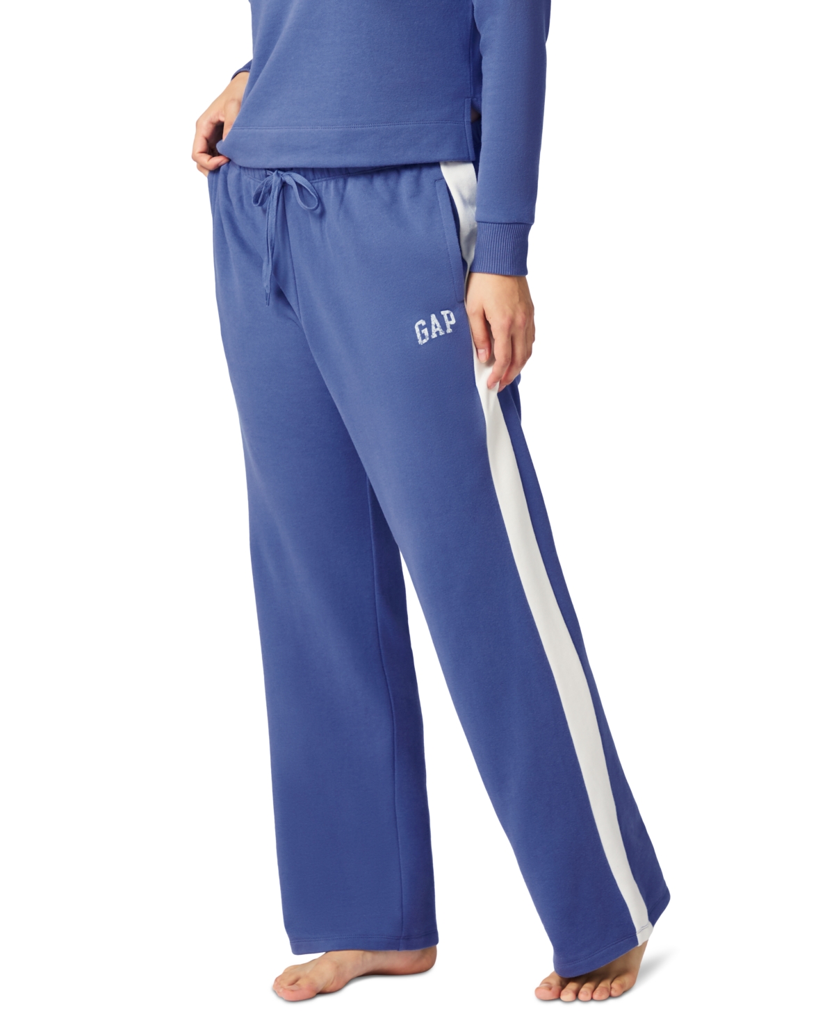 Women's Logo French Terry Drawstring Pajama Pants - Blue Colorblock