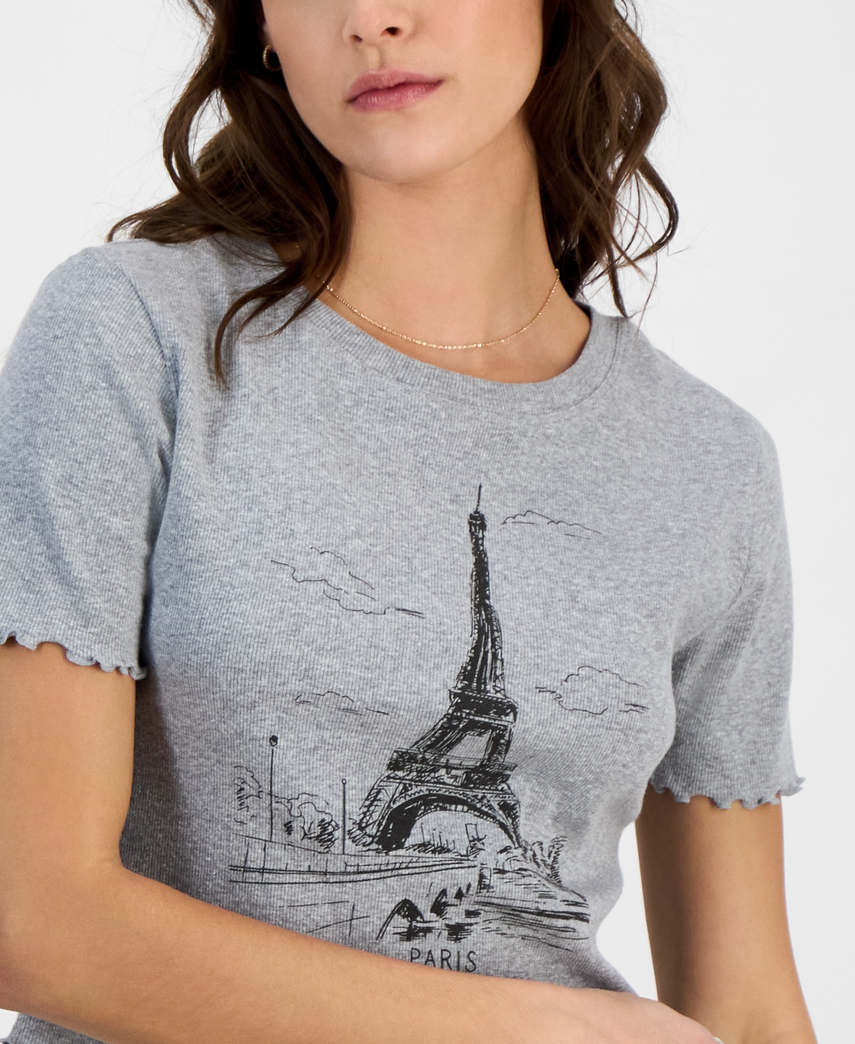 Grayson Threads, The Label Juniors' Paris Graphic Baby T-shirt In Heather Grey