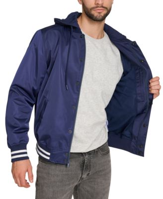 Men's Jersey Hood Varsity Bomber Jacket