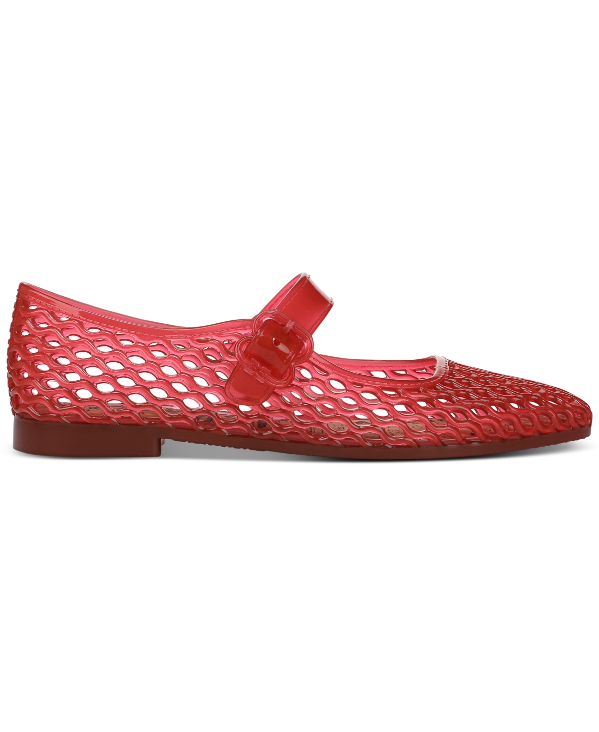 Shop Sam Edelman Women's Michaela Jelly Mary Jane Flats In Red
