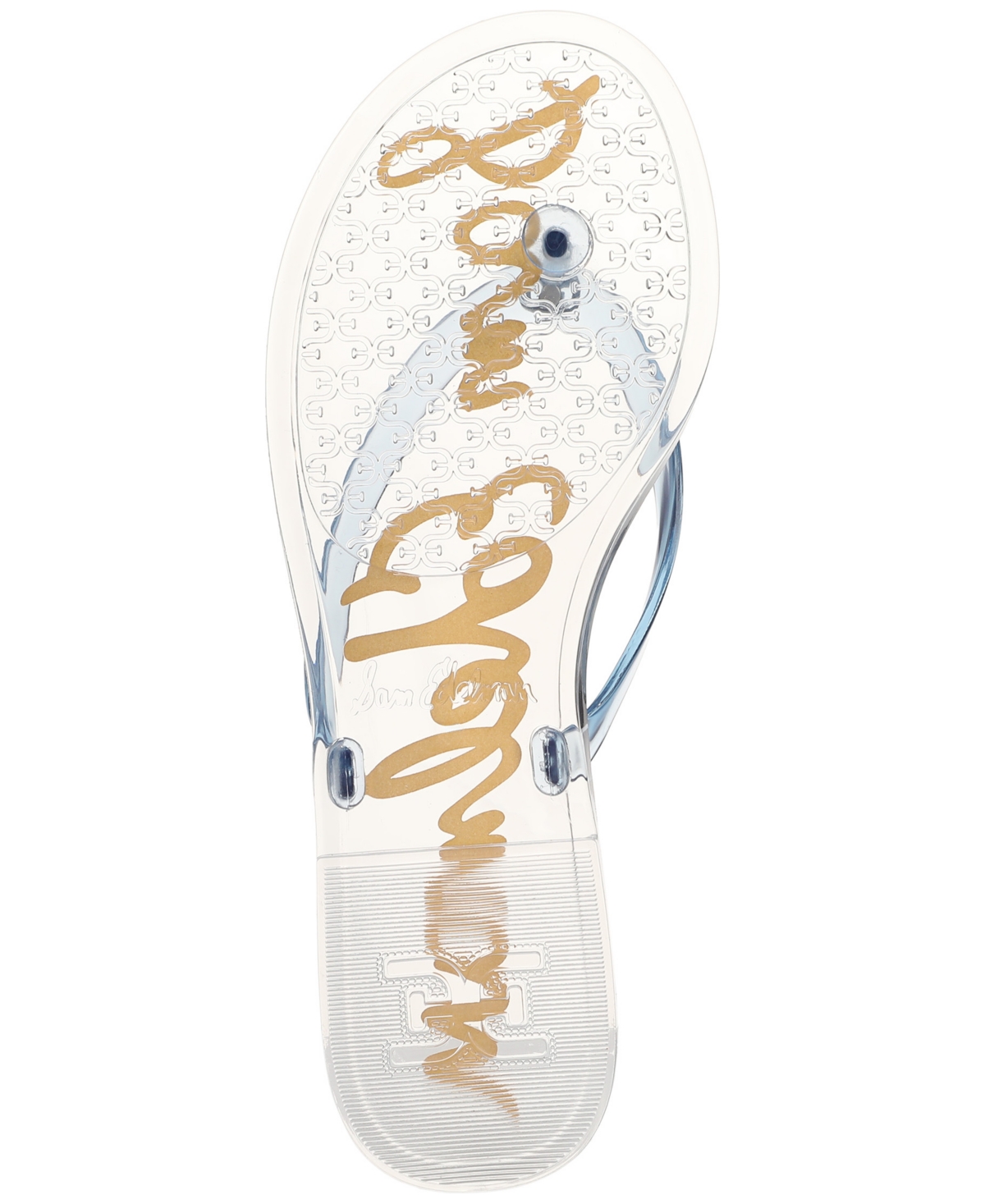 Shop Sam Edelman Women's Dean Jelly Thong Flat Sandals In Clear Blue Jelly